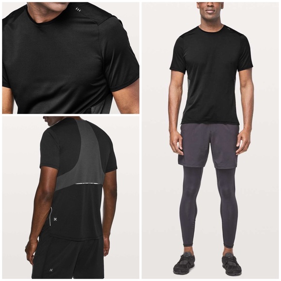 Lululemon Fast & Free Short Sleeve Sz M In Black / Obsidian - Picture 3 of 8